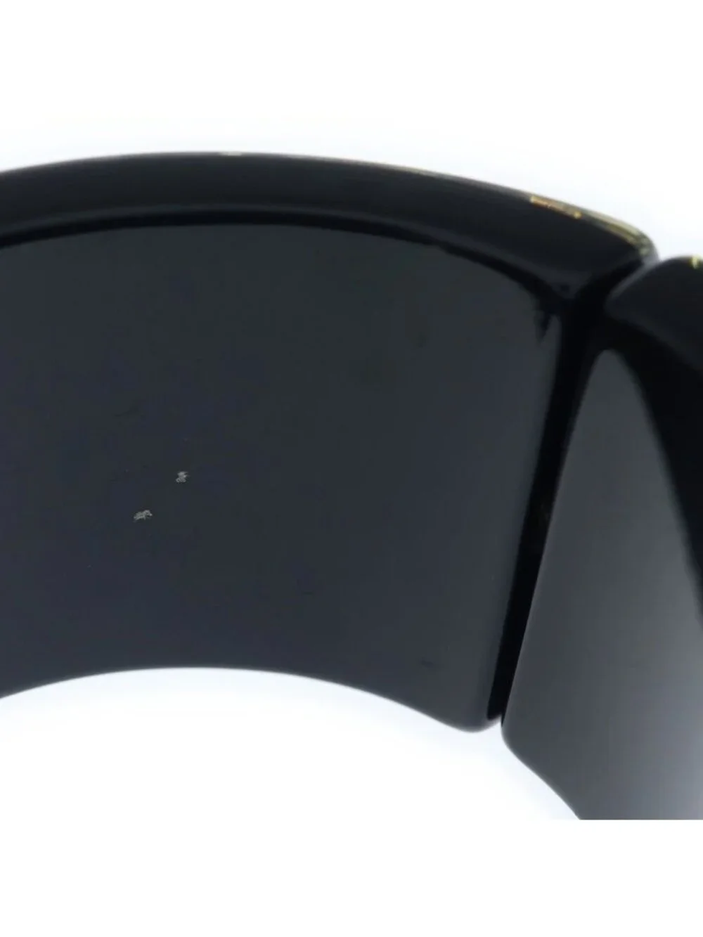 Chanel CC Logo Rhinestone Bangle Bracelet Black